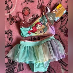 Disney store 2 piece little girls bathing suit.               Little Mermaid